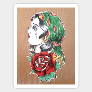 Gypsy Girl Tattoo Design Magnet